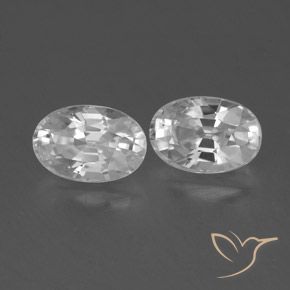 Pedras preciosas de Zircão Branco natural de 1.67 ct, oval, VVS