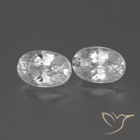 Pedras preciosas de Zircão Branco natural de 1.71 ct, oval, VVS