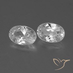 Pedras preciosas de Zircão Branco natural de 1.69 ct, oval, VVS-VS