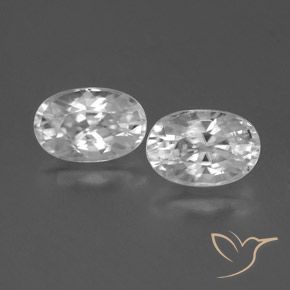 1.69ctw Natural Branco Zircão, oval, VVS