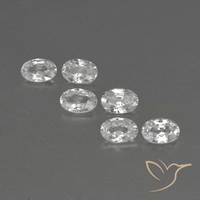 4.12ctw Natural Branco Zircão, oval, VVS-VS