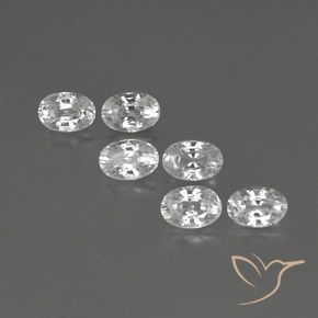 4.97ctw Natural Branco Zircão, oval, VVS-VS