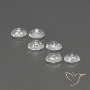 Pedras preciosas de Zircão Branco natural de 4.97 ct, oval, VVS-VS
