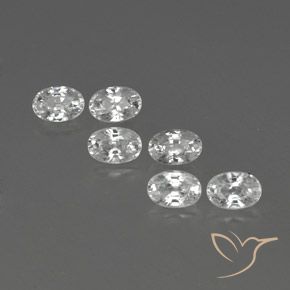 5.00ctw Natural Branco Zircão, oval, VVS-VS