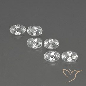 5.09ctw Natural Branco Zircão, oval, VVS-VS