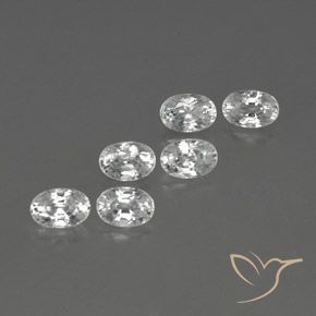Pedras preciosas de Zircão Branco natural de 5.09 ct, oval, VVS-VS
