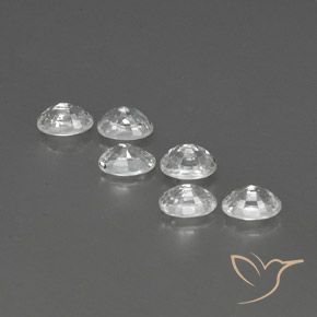 Pedras preciosas de Zircão Branco natural de 5.09 ct, oval, VVS-VS