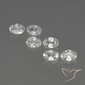 4.34ctw Natural Branco Zircão, oval, VVS-VS