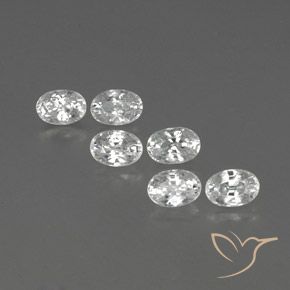 5.12ctw Natural Branco Zircão, oval, VVS-VS