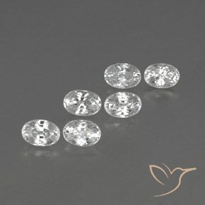 Pedras preciosas de Zircão Branco natural de 5.12 ct, oval, VVS-VS