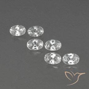 4.98ctw Natural Branco Zircão, oval, VVS-VS