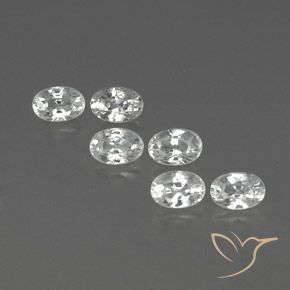 5.04ctw Natural Branco Zircão, oval, VVS-VS