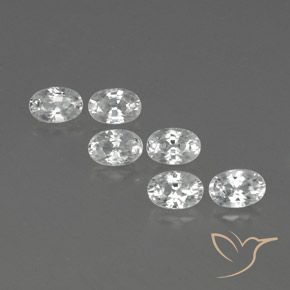 5.12ctw Natural Branco Zircão, oval, VVS-VS