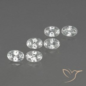 Pedras preciosas de Zircão Branco natural de 5.12 ct, oval, VVS-VS