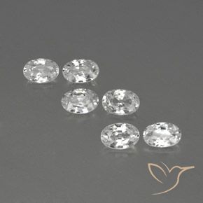 4.17ctw Natural Branco Zircão, oval, VVS-VS
