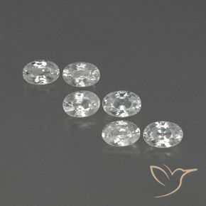 4.66ctw Natural Branco Zircão, oval, VVS-VS