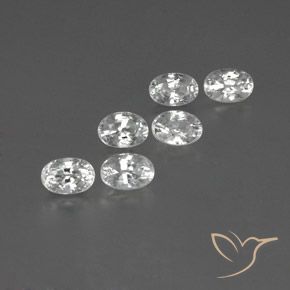Pedras preciosas de Zircão Branco natural de 4.69 ct, oval, VVS-VS
