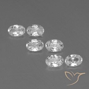 4.08ctw Natural Branco Zircão, oval, VVS-VS