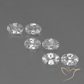 4.37ctw Natural Branco Zircão, oval, VVS-VS
