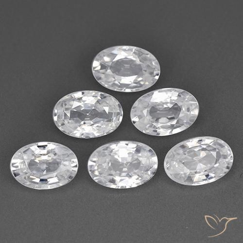 4.08ctw Natural Branco Zircão, oval, VVS-VS