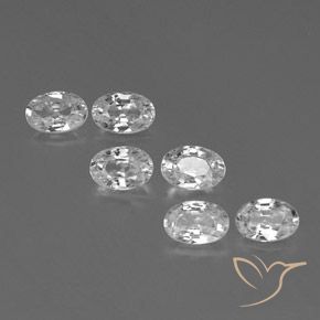4.24ctw Natural Branco Zircão, oval, VVS-VS