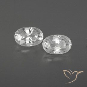 Pedras preciosas de Zircão Branco natural de 1.66 ct, oval, VVS