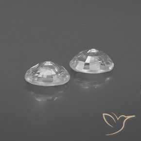 Pedras preciosas de Zircão Branco natural de 1.66 ct, oval, VVS