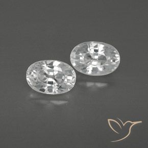 1.69ctw Natural Branco Zircão, oval, VVS