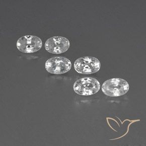 4.99ctw Natural Branco Zircão, oval, VVS-VS