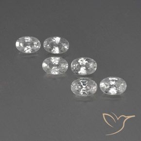 4.66ctw Natural Branco Zircão, oval, VVS-VS