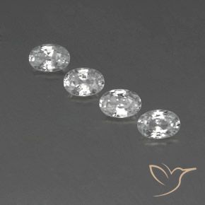 3.06ctw Natural Branco Zircão, oval, VVS-VS