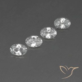 Pedras preciosas de Zircão Branco natural de 3.06 ct, oval, VVS-VS