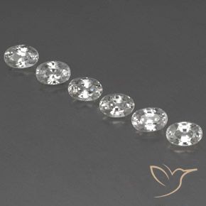 5.04ctw Natural Branco Zircão, oval, VVS-VS