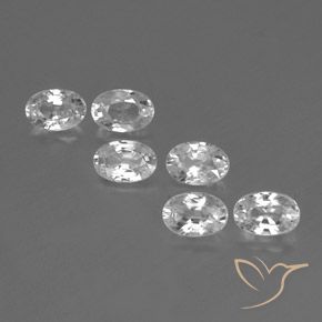 4.42ctw Natural Branco Zircão, oval, VVS-VS