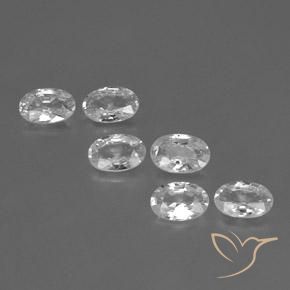 3.74ctw Natural Branco Zircão, oval, VVS-VS