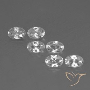 4.57ctw Natural Branco Zircão, oval, VVS-VS