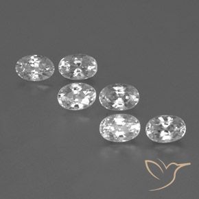 5.07ctw Natural Branco claro Zircão, oval, VVS-VS