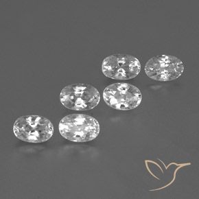 Pedras preciosas de Zircão Branco claro natural de 5.07 ct, oval, VVS-VS