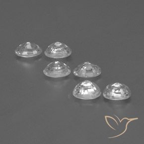 Pedras preciosas de Zircão Branco claro natural de 5.07 ct, oval, VVS-VS