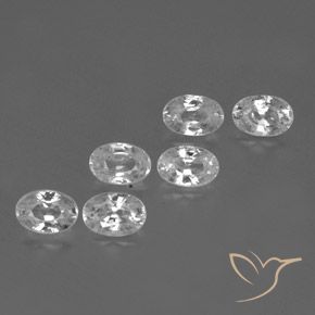 Pedras preciosas de Zircão Branco claro natural de 4.47 ct, oval, VVS-VS