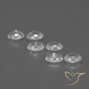Pedras preciosas de Zircão Branco claro natural de 4.47 ct, oval, VVS-VS