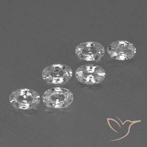 Pedras preciosas de Zircão Branco claro natural de 4.42 ct, oval, VVS-VS