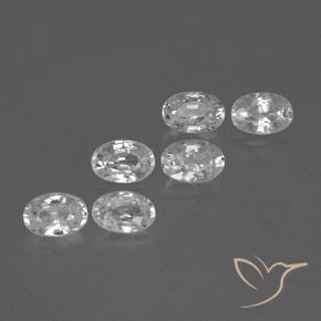 Pedras preciosas de Zircão Branco claro natural de 4.47 ct, oval, VVS-VS