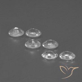 Pedras preciosas de Zircão Branco claro natural de 4.47 ct, oval, VVS-VS