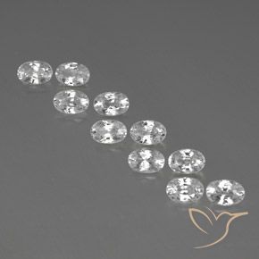 7.82ctw Natural Branco claro Zircão, oval, VVS-VS