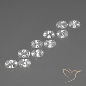 Pedras preciosas de Zircão Branco claro natural de 7.82 ct, oval, VVS-VS