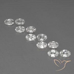 6.77ctw Natural Branco Zircão, oval, VVS-VS