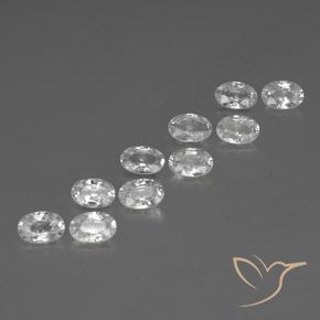 Pedras preciosas de Zircão Branco natural de 6.87 ct, oval, VVS-VS
