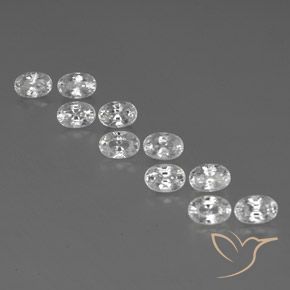9.01ctw Natural Branco Zircão, oval, VVS-VS