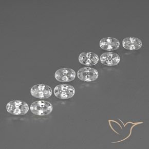 Pedras preciosas de Zircão Branco natural de 9.01 ct, oval, VVS-VS